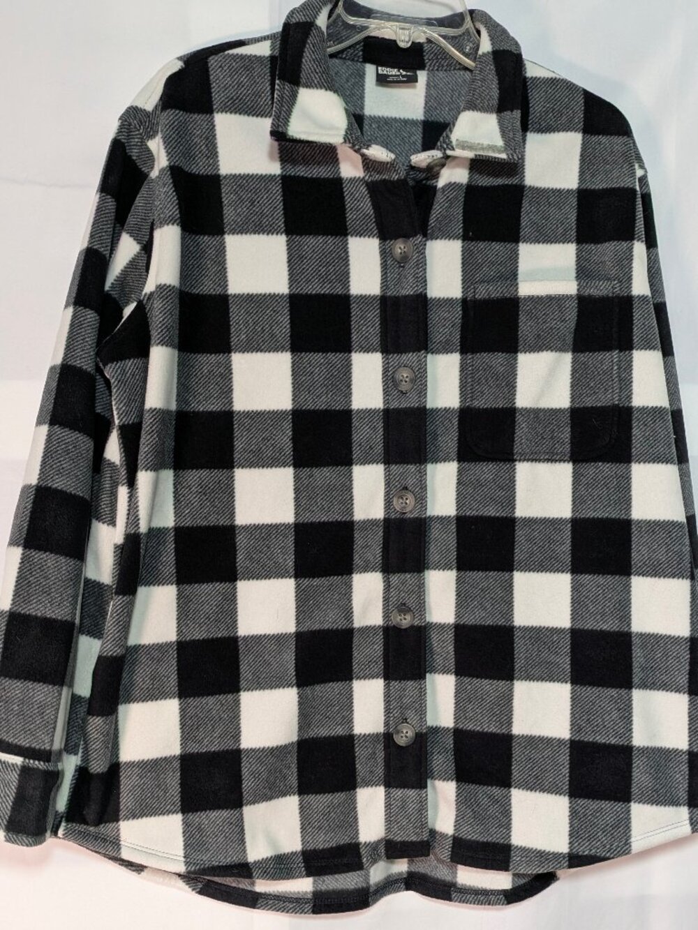 Eddie Bauer Black and White Buffalo Plaid Button-Down Shirt